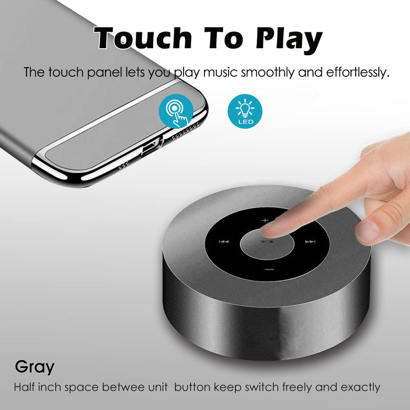 [AUSTRALIA] - LED Touch Bluetooth Speaker Portable Wireless Speakers with HD Sound / 12-Hour Playtime/Bluetooth 5.0 / Micro SD Support, for iPhone/ipad/Samsung/Tablet/Laptop/Echo dot (Gray) Gray