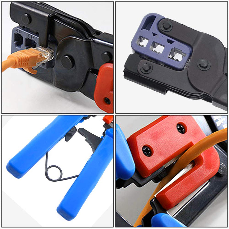  [AUSTRALIA] - BXQINLENX Professional Multi-function Wire Crimper telephone tool crimps cable wire stripper wire crimper and cuter for 8P8C(RJ-45) 6P2C 6P4C 6P6C RJ-11 RJ-22（4P2C 4P4C）handset modular plug