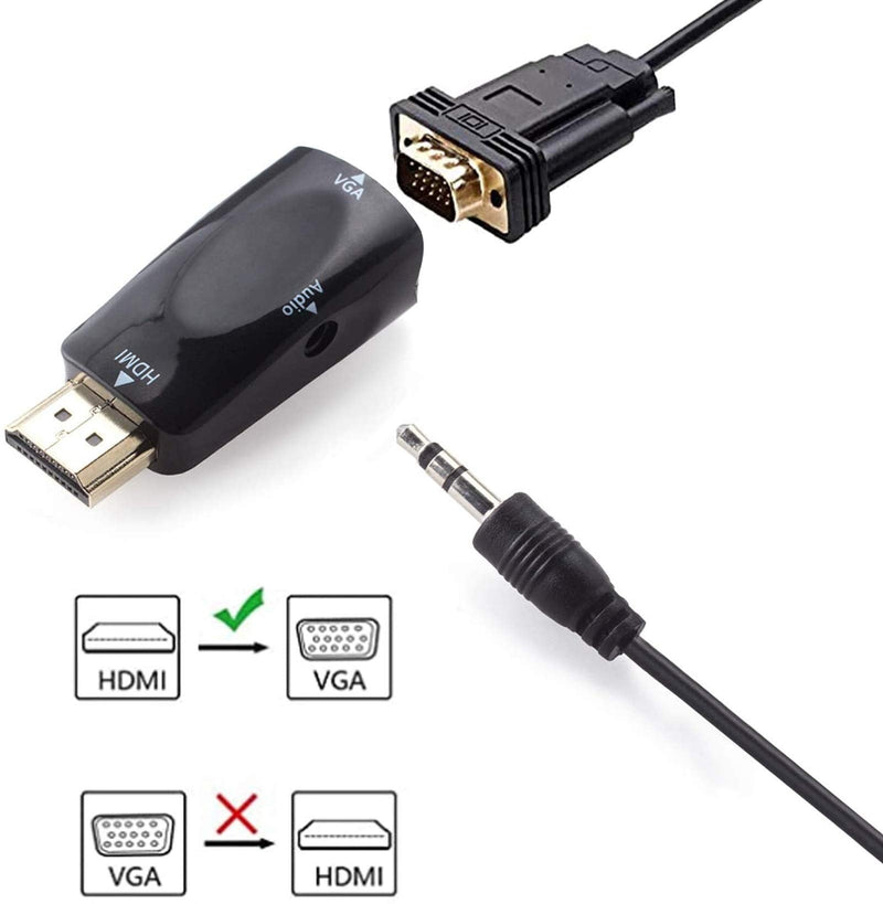  [AUSTRALIA] - HDMI to VGA, Gold-Plated HDMI to VGA Adapter, Male to Female for Computer, Desktop, Laptop, PC, Monitor, Projector, HDTV, Chromebook, Raspberry Pi, Roku, Xbox and More