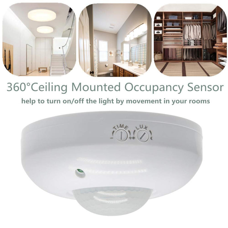  [AUSTRALIA] - Sensky 360 Degree Ceiling Mount Occupancy Sensor, 110-240V PIR Motion Sensor Switch, High Sensitive Movement Detector Light Switch, Neutral Required(Max Detection Distance: 6 m)