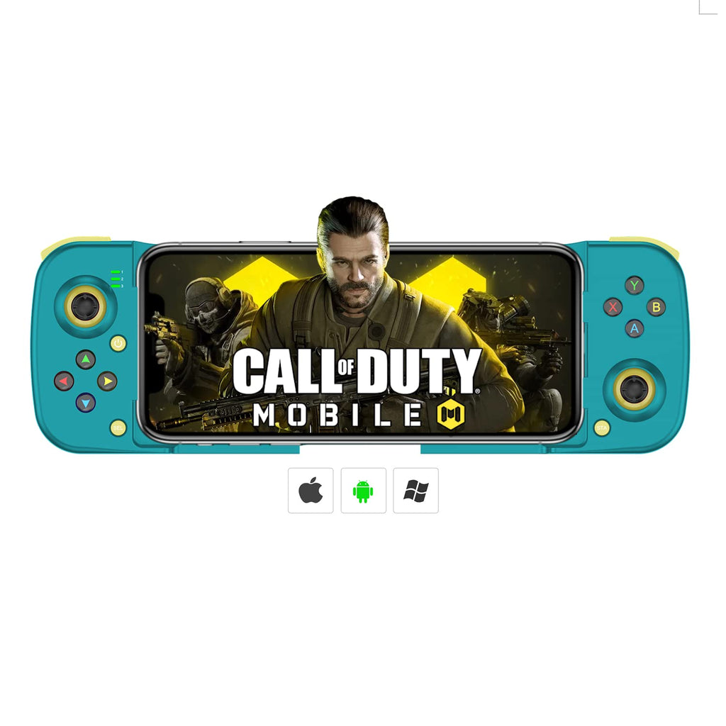  [AUSTRALIA] - Mobile Game Controller for iOS iPhone 14/13/12/11/X, iPad, MacBook, Android Samsung, TCL, Tablet, PC, Steam Deck, Wireless Gamepad Joystick for Call of Duty, Apex, with Macro Programming -Direct Play Blue