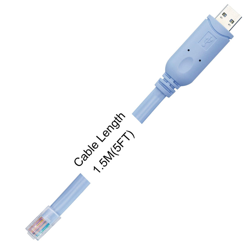  [AUSTRALIA] - USB to RJ45 Console Cable,5FT(1.5M) USB A Male to RJ45 Male FTDI Cisco Console Cable for Routers, Switches,Serves and More.