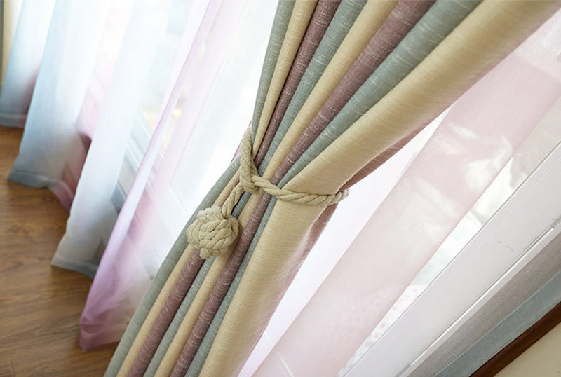  [AUSTRALIA] - Melaluxe 2 Pack Curtain Tiebacks - Natural Cotton Curtain Rope Tieback, Handmade Rural Decorative Curtain Holdbacks (Beige) Beige