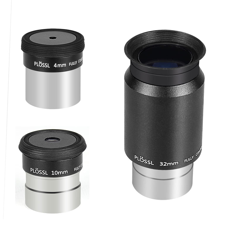  [AUSTRALIA] - CelticBird 1.25'' Telescope Eyepiece Kit with 3 Plossl Eyepieces 4mm/10mm/32mm Fully Multicoated Optical Lens Metal Construction Fit for 1.25inch Astronomic Telescope and Astronomy Filters