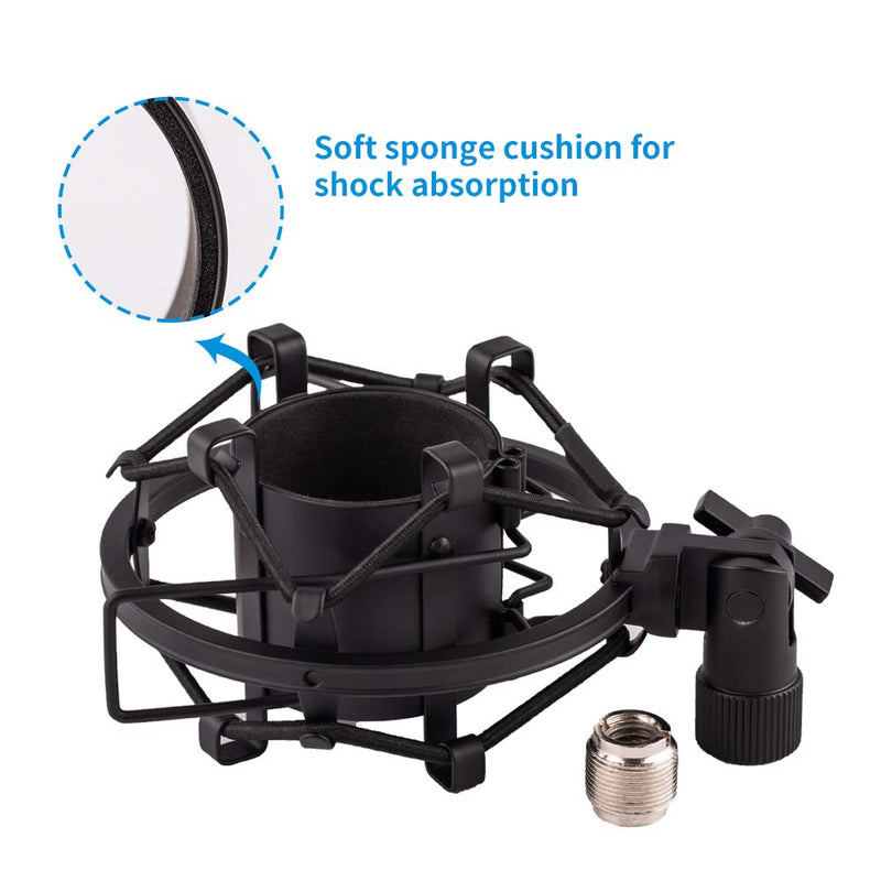  [AUSTRALIA] - LYRCRO Microphone Shock Mount, Mic Anti-Vibration Suspension Shock Mount Holder Clip for 44mm-49mm Diameter Condenser Mic like MXL V67G V67i V69M V87 550 Studio 24 V76T Babybottle SL