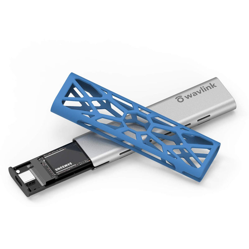  [AUSTRALIA] - WAVLINK M.2 NVMe SSD Enclosure, USB 3.1 Gen 2 (10 Gbps) to NVMe PCI-E M.2 SSD Aluminum External Case Support UASP for NVMe SSD Size 2230/2242/2260/2280 (up to 2TB) with Type-C OTG Converter