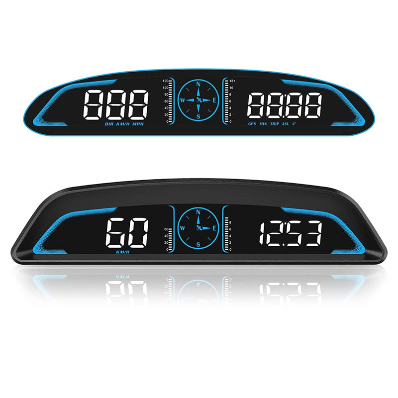  [AUSTRALIA] - Number-one Digital GPS Speedometer Auto Car HUD Head Up Display with Speed KMH & MPH, OverSpeed Alarm, Fatigue Driving Warning, Navigation Compass, 5.5" LCD Screen, USB Plug & Play, for All Vehicle