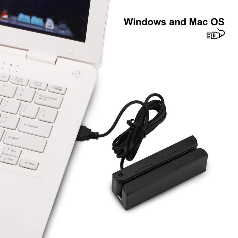  [AUSTRALIA] - MSR90 USB Swipe Magnetic Credit Card Reader 3 Tracks Mini Smart Card Reader MSR605 MSR606 Deftun