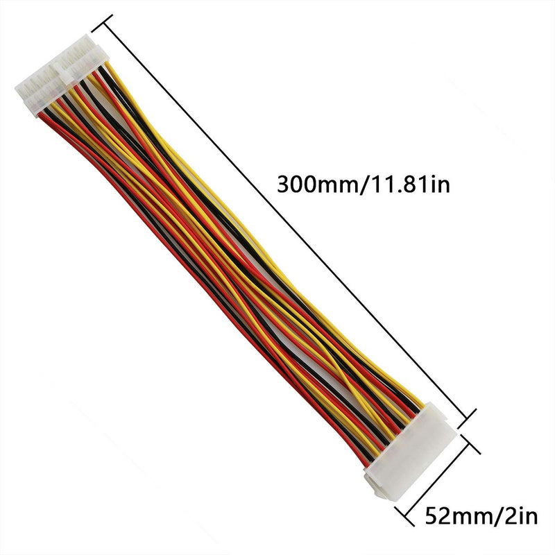  [AUSTRALIA] - ZRM&E ATX 24 Pin Power Extension Cable 30cm 5557 20+4 Pin Male Connector to 5559 24 Pin Female Connector