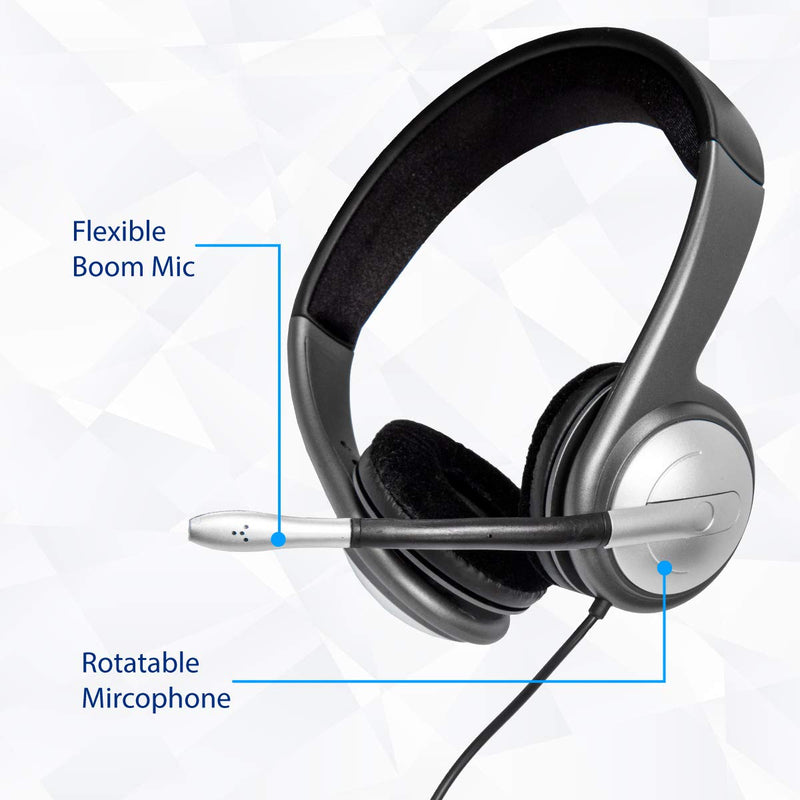  [AUSTRALIA] - Wired USB Gaming Headset Computer Headset with Microphone Support PC PS4 PS5 On-Ear Wired Office Call Center Headset With Boom Mic
