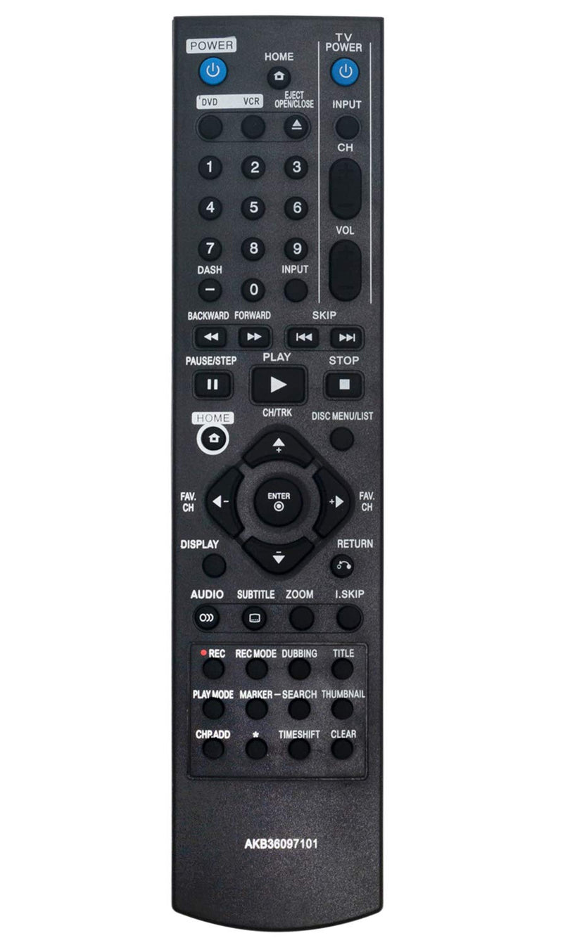  [AUSTRALIA] - AIDITIYMI AKB36097101 Replacement Remote Fit for LG DVD VCR Combo DVD Recorder Video Cassette Recorder RC897T RC700N RC797T RC397HM RC397H RC389H