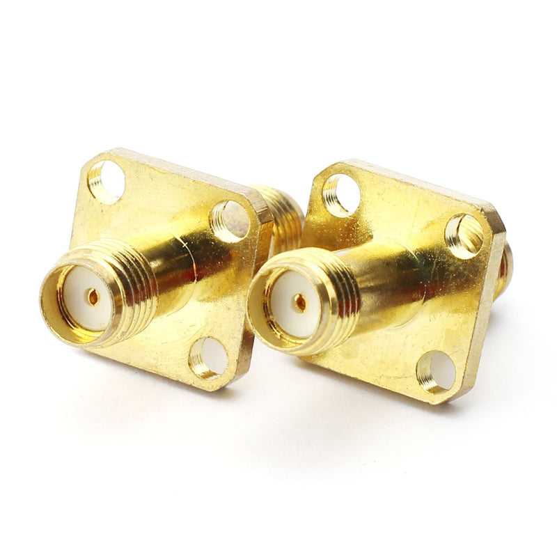  [AUSTRALIA] - Maxmoral 2PCS SMA Female to SMA Female Connector with 4-Hole Flange RF Coax Coaxial Adapter