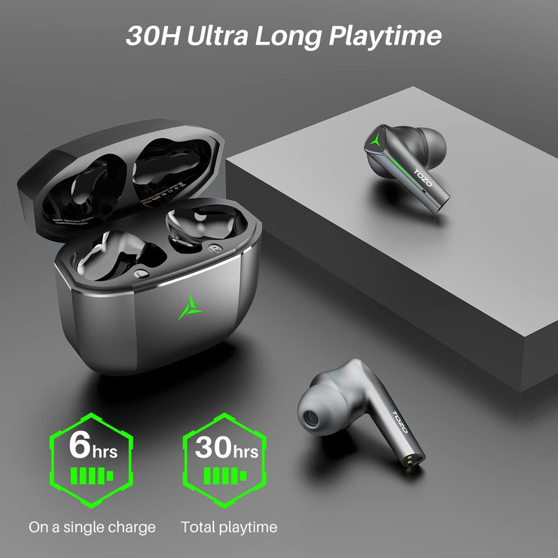  [AUSTRALIA] - TOZO G1 Wireless Earbuds Bluetooth Gaming Headphones with Microphone High Sensitivity in-Ear Headset with Game/Music Mode Breathing Light and 45ms Ultra Low-Latency Specially Designed for Gaming