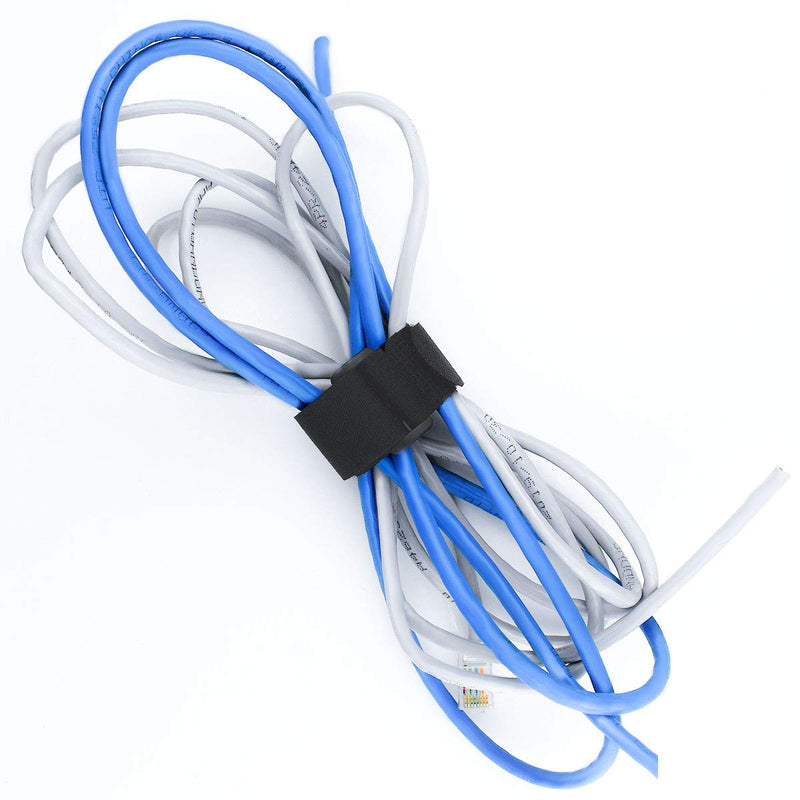  [AUSTRALIA] - 20 Pack Reusable Cinch Straps Fastening Cable Straps Nylon Hook and Loop Cinch Cable Ties Down Multipurpose Securing Straps Adjustable Tie Organizer to Keep Home Office from Tangled Cords (Black)