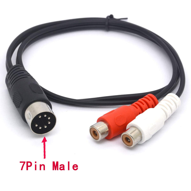 GLHONG Short 7 Pin Din Male to 2 RCA Female Audio Cable for Bang & Olufsen, Naim, Quad.Stereo Systems (50 cm) 50 cm - LeoForward Australia