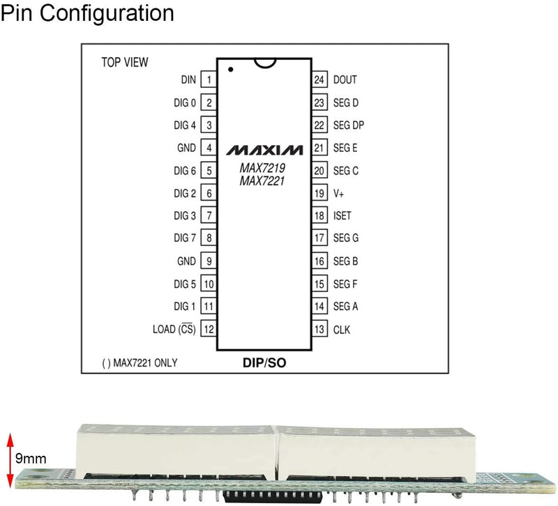  [AUSTRALIA] - DEVMO 4pcs 8-Digit 7 Segment Module MAX7219 8 Bit Digital Segment Tube LED Display Module Supports Cascade Eight Bit Serial 3 IO Ports Compatible with Ar-duino MCU/51/AVR/STM32