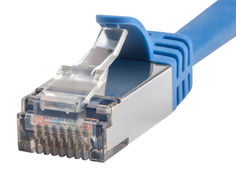  [AUSTRALIA] - Monoprice Cat7 Ethernet Patch Cable - 7 feet - Blue | Flexboot RJ45 Stranded 600Mhz  S/FTP CMX Pure Bare Copper Wire 26AWG - Entegrade Series 7ft