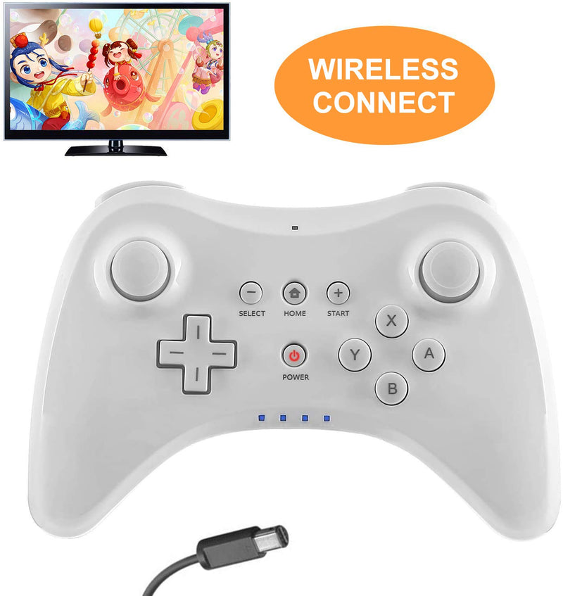  [AUSTRALIA] - Pro Controller for Wii U, PowerLead Wireless Controller Gamepad for Nintendo Wii U Dual Analog Game Remote Joystick (White) Wii U White