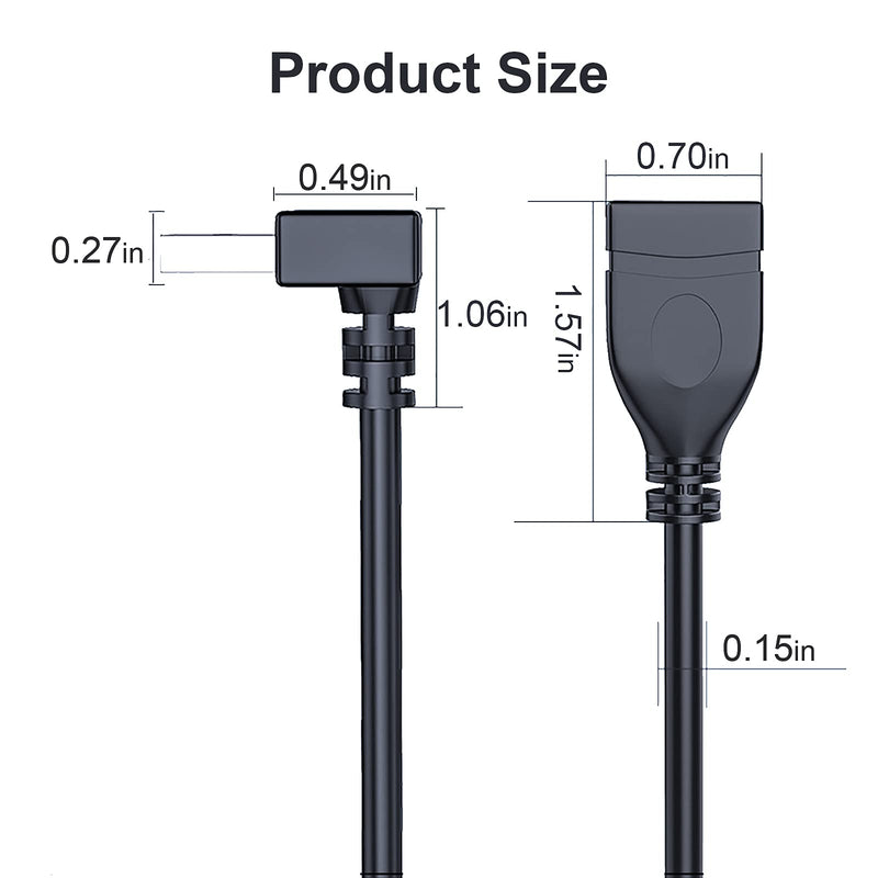  [AUSTRALIA] - SuperSpeed USB 3.0 Male to Female Extension Data Cable Up and Down Angle 2PCS by Oxsubor(20CM,8IN)