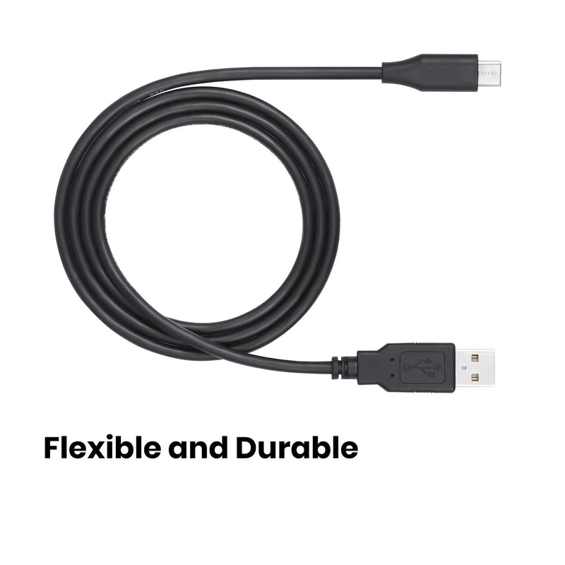  [AUSTRALIA] - Perixx PERIPRO-406 USB Type C Male to USB A Male 3 Ft Cable - USB2.0 Spec for Smartphones, Tablets, Laptop, and Desktops - Black USB2.0 C Male to A Male Cable