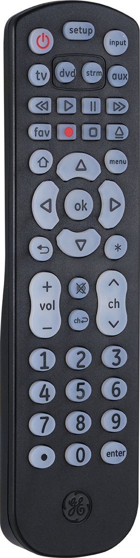 GE Backlit Universal Remote Control for Samsung, Vizio, LG, Sony, Sharp, Roku, Apple TV, TCL, Panasonic, Smart TV, Streaming Players, Blu-Ray, DVD, 4-Device, Black, 40081 4-Device Backlit - LeoForward Australia