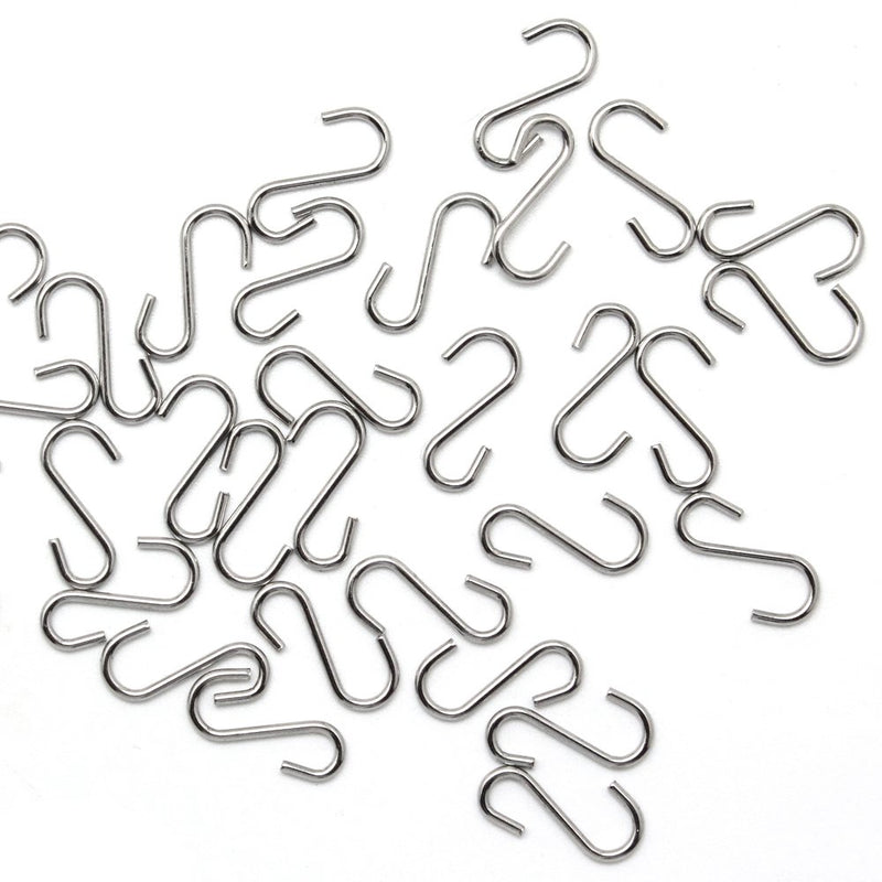 Hysagtek 200 Pcs Mini S Hook Connectors S Shaped Hanging Hooks Wire Hook for DIY Crafts, Jewelry,Key Chain and Pet Name Tag,14mm/0.55 Inch Long - LeoForward Australia