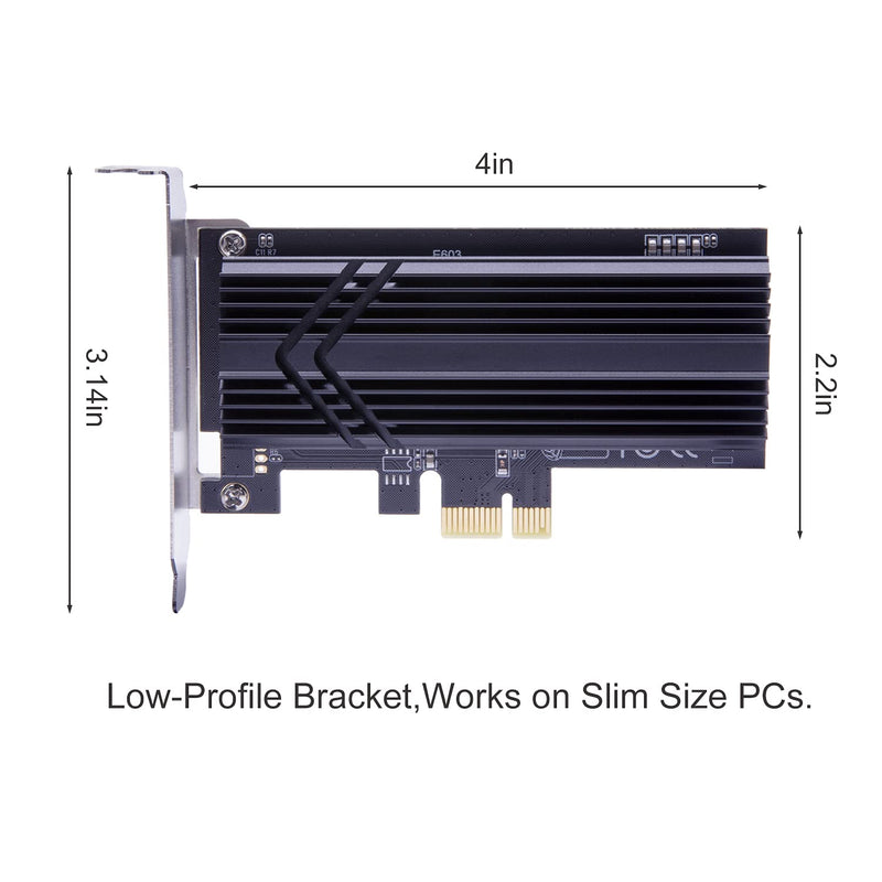  [AUSTRALIA] - Mailiya Nvme M.2 PCIe Adapter, PCIe 3.0 x1 SSD Adapter - Support NVMe/AHCI PCIe M.2 SSD 2280, 2260, 2242, 2230, Upgraded M.2 Heatsink(E603)