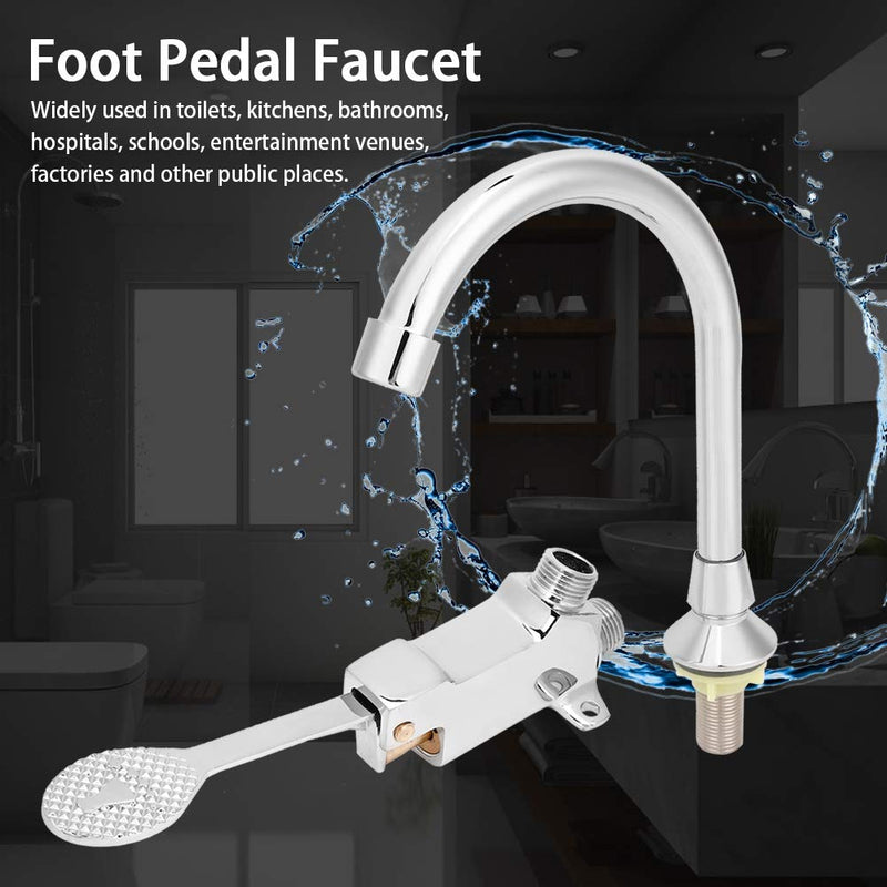 Yosoo123 Faucet with Foot Pedal Accessories, Valve Bathroom Basin Faucet Set Laboratory Foot Pedal Faucet Home Sink Water Tap Kit - LeoForward Australia