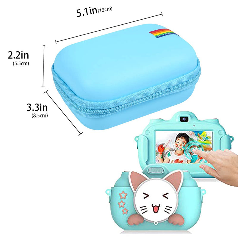  [AUSTRALIA] - Leayjeen Kids Camera Case Compatible with ArtCWK/ MINIBEAR/ TONDOZEN/ Dartwood and More Video Digital Camera Gift - Case for Toy Action Camera and Accessories (Case Only)-Blue