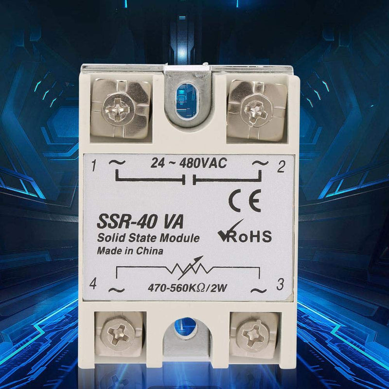  [AUSTRALIA] - Keenso SSR-40VA Load Voltage 24-480V AC 40A Rated Current Resistance Regulator Solid State Relay SSR Module for Industrial Automation Processes Relay