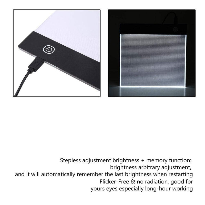  [AUSTRALIA] - FTVOGUE LED Tracing Light Box Board, Adjustable Brightness A5 USB Art Drawing Sketching Copy Pad for Tattoo Drawing, Streaming, Sketching