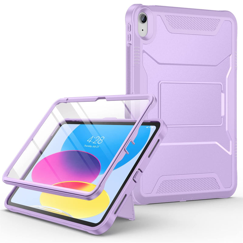  [AUSTRALIA] - Supveco Case for iPad 10th Generation (10.9'', 2022 Released), Dual Layer Full Body Protection Cases with Built-in Screen Protector Drop-Proof Cover for iPad 10.9 Inch - Light Purple