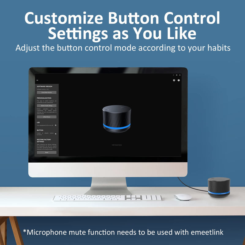  [AUSTRALIA] - USB Volume Control Knob - EMEET USB Multimedia Controller Knob with One-Click Mute Function and Music Switching, Customize Mute Button Mode, Multimedia Control Knob Supports Windows and Mac