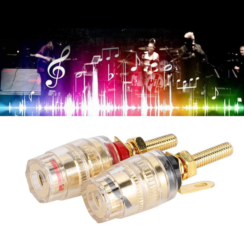  [AUSTRALIA] - Banana Socket Gold Plated Binding Post Nut Plug Connector Speaker Jack Adapter Audio Connector for Speaker Cables Connector Speaker Adapter Audio Connector