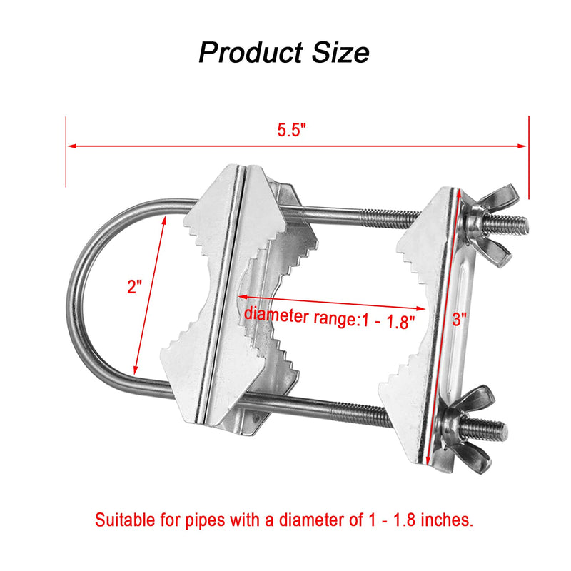  [AUSTRALIA] - Wdwlbsm Double Antenna Mast Clamp V Jaw Block with U Bolts|Heavy Duty Anti-Rust Mast to Mast Mount Bracket Kit for TV,CB,Ham,Pipe,Flag Pole,Hold Umbrella Parasols for Deck Railing,Fence(2 Set) 2 Set