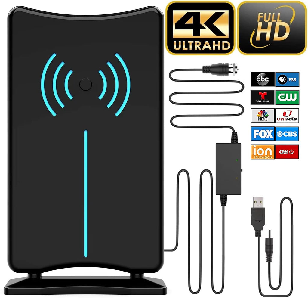  [AUSTRALIA] - Updated 2022 Version Amplified HD Digital 'Matrix' TV Antenna Long 380 Miles Range, Support 4K 1080p Fire tv Stick and All Older TV's Indoor HDTV Local Channels, Signal Booster - 16.5ft Coaxial Cable