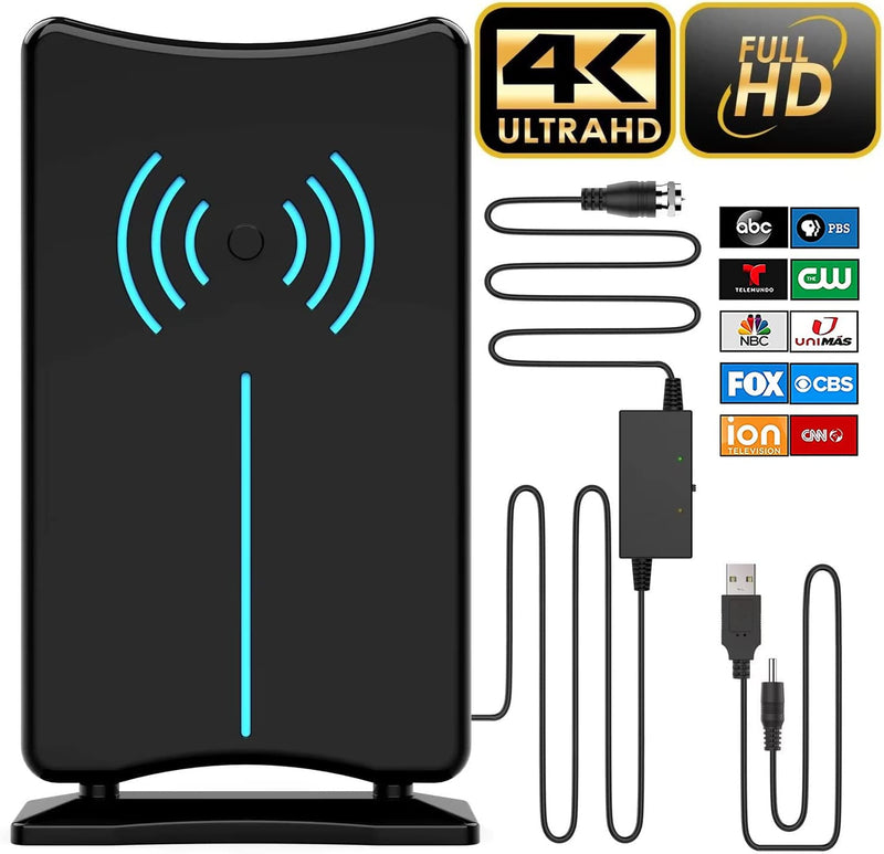  [AUSTRALIA] - Updated 2022 Version Amplified HD Digital 'Matrix' TV Antenna Long 380 Miles Range, Support 4K 1080p Fire tv Stick and All Older TV's Indoor HDTV Local Channels, Signal Booster - 16.5ft Coaxial Cable