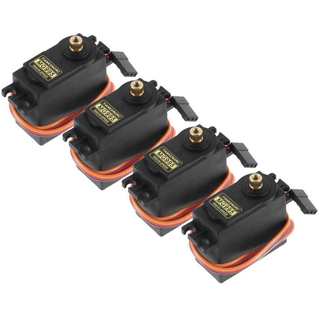  [AUSTRALIA] - 4PCS Servo Motor MG995 Control Angle180 Metal Gear Servo 20KG Digital High Speed Torque Servo Motor for Smart Car Robot Boat RC Helicopter