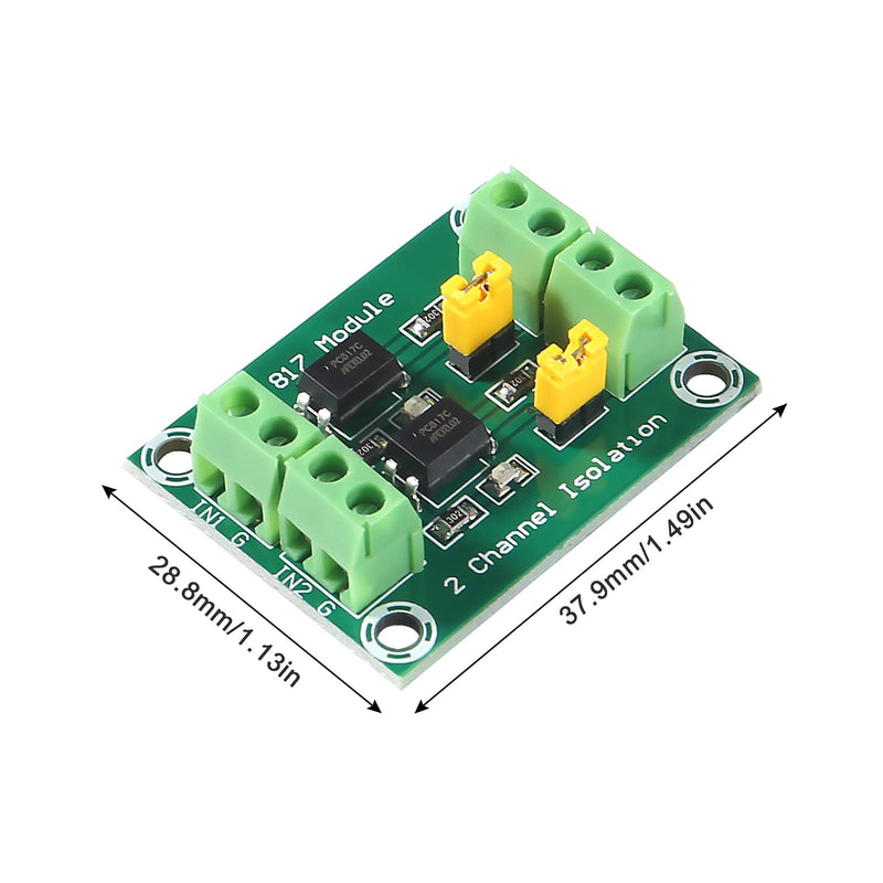  [AUSTRALIA] - Alinan 8pcs 2CH Optocoupler PC817 2 Channel Isolation Board Voltage Converter Adapter Module 3.6-30V Driver Photoelectric Isolated Module 8