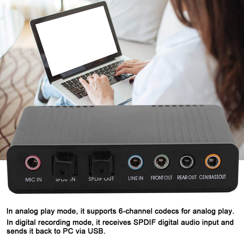  [AUSTRALIA] - External Sound Card,Digital PlaybackDigital Recording Mode,Stable Performance,DM-HD10 USB 5.1 Computer External Sound Card Audio Adapter for Karaoke Recording