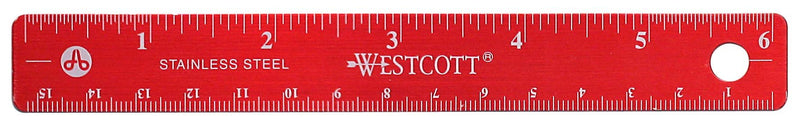  [AUSTRALIA] - Westcott Stainless Steel Office Ruler with Non Slip Cork Base, 6-Inch (10414) 6 Inches