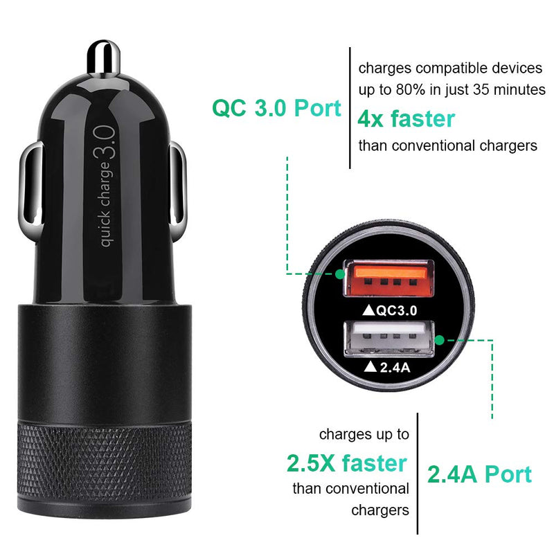 [AUSTRALIA] - [5.4A/30W] Fast Car Charger Type C 6ft Cable for Samsung Galaxy S23 S22 S21 S20 Ultra FE S10e S10 S9 S8 Plus, Note 20 10 9 8, A14 A53 A32 A71 5G A20 A90, LG Stylo 4/5/6, Moto G8 G7, Quick USB Car Plug black
