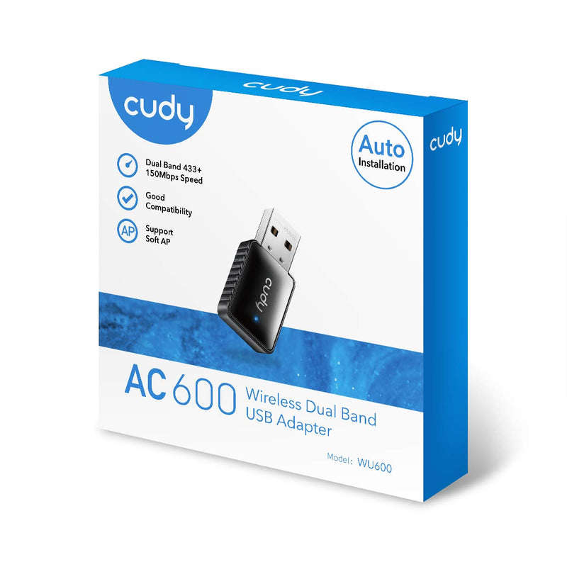 Cudy WU600 AC 600Mbps USB WiFi Adapter for PC, 5GHz / 2.4GHz WiFi Dongle, WiFi USB, USB Wireless Adapter for Desktop / Laptop - Mini Size, Auto Installation, Compatible with Windows XP/7/8/8.1/10 - LeoForward Australia