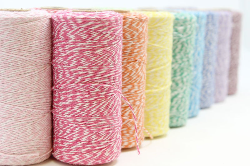  [AUSTRALIA] - Just Artifacts ECO Bakers Twine 240-Yards 4Ply Striped Grey - Decorative Bakers Twine for DIY Crafts and Gift Wrapping