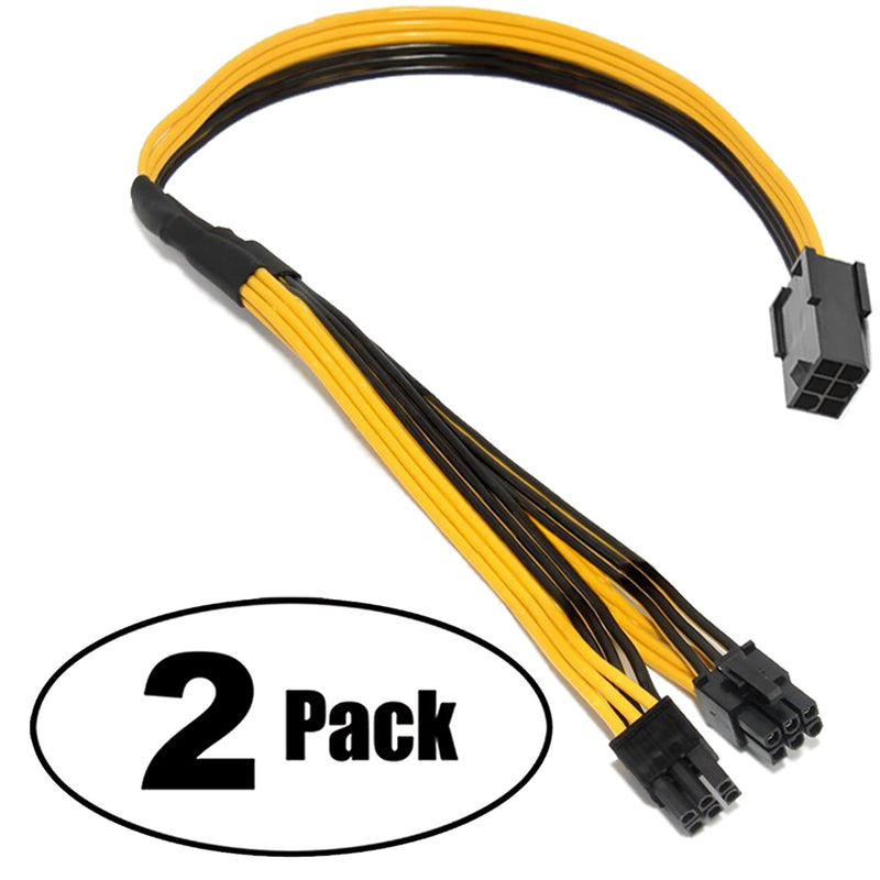  [AUSTRALIA] - TeamProfitcom 16 AWG PCI-e 6 Pin Female to Dual PCIe 6 Pin Male Graphics Card PCI Express Power Adapter GPU VGA Y-Splitter Extension Cable Video Card Power Cable 16 -inches (2 Pack)