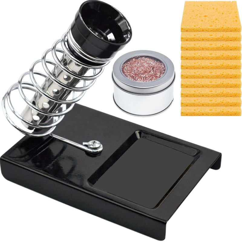  [AUSTRALIA] - Xiatiaosann soldering iron stand soldering iron holder soldering iron base with 10 pieces cleaning sponge and 1 piece brass ball for cleaning the soldering iron tip