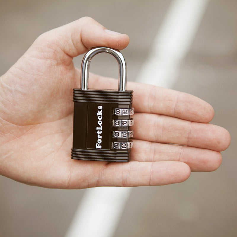  [AUSTRALIA] - FortLocks Padlock - 4 Digit Combination Lock for Gym Outdoor & School Locker, Fence, Case & Shed – Heavy Duty Resettable Set Your Own Combo – Waterproof & Weatherproof (2 Pack - Black) 2 Pack - Black