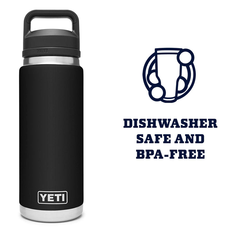 YETI Rambler 26 oz Bottle, Vacuum Insulated, Stainless Steel with Chug Cap, Black - LeoForward Australia