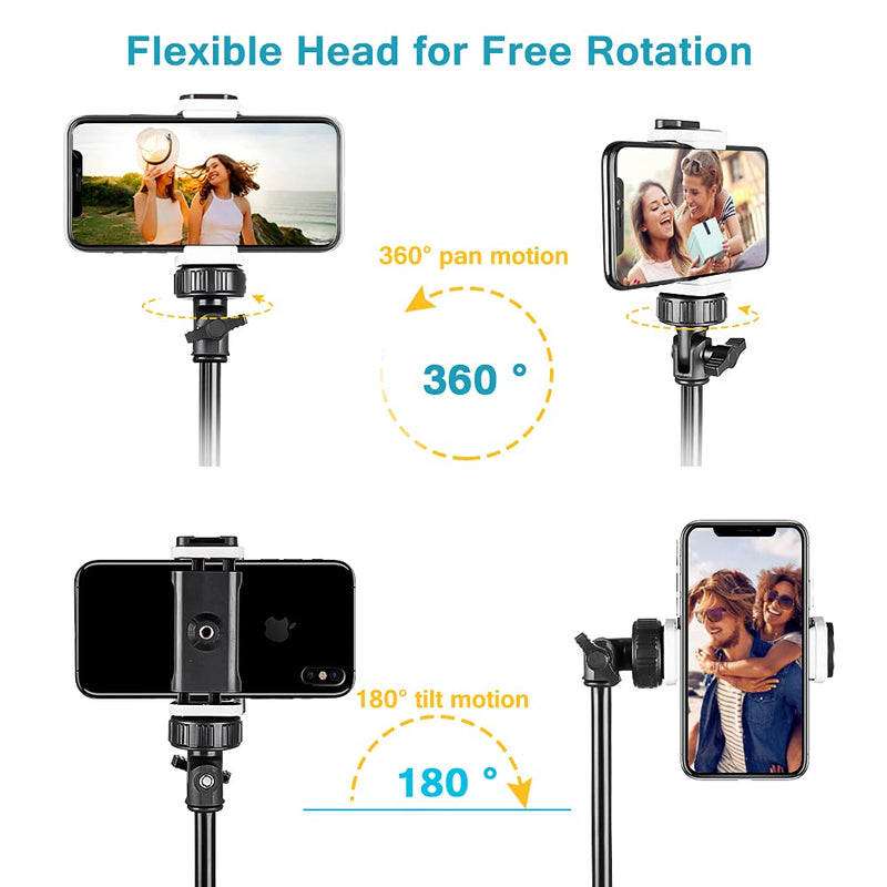  [AUSTRALIA] - Aureday 62" Phone Tripod Accessory Kits, Camera & Cell Phone Tripod Stand with Wireless Remote and Universal Tripod Head Mount, Perfect for Selfies/Video Recording/Vlogging/Live Streaming 62 inches