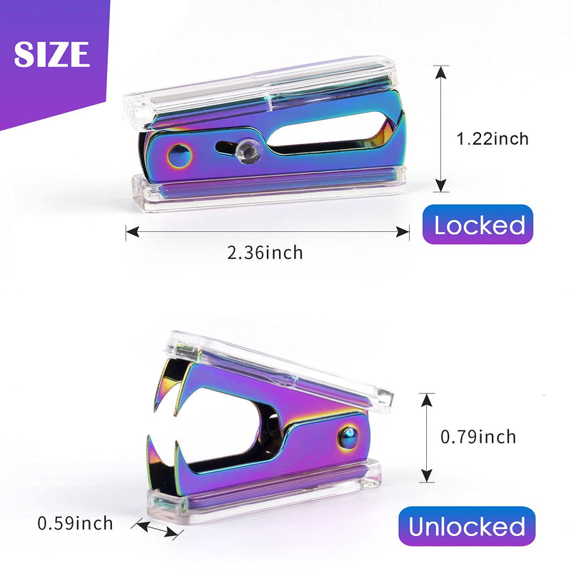  [AUSTRALIA] - Rainbow Staple Remover - Professional Acrylic Staples Puller Tool with Lock, Steel Claw Stapler Removal for Office, School Desktop Dress Up, 1 Pack Blue+purple